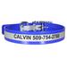 Reflective Waterproof and Ordor-Proof Blue Dog Collars with Personalized Engraving, Large