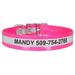 Reflective Waterproof and Ordor-Proof Pink Dog Collars with Personalized Engraving, Medium/Large