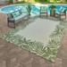 Gertmenian Paseo Tropic Palm Green Casual Palm Boarder Flatweave Indoor/ Outdoor Area Rug