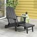 Seaton Folding Poly Adirondack Chair with Pull-out Ottoman