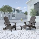 Seaton Folding Poly Adirondack Chair with Pull-out Ottoman, Set of 2