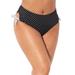 Plus Size Women's Bow High Waist Brief by Swimsuits For All in White Black Polka Dot (Size 16)