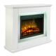 Endeavour Fires Castleton Electric Fireplace Suite 39" and Realistic Flame Effect Fire with 7day Programmable Remote Control In an Off White Surround