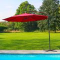 Parasol Deporte Octogonale Ø300cm de Plage - Parasol Déporté 3x3 M Rouge Acier Traité - Parasol