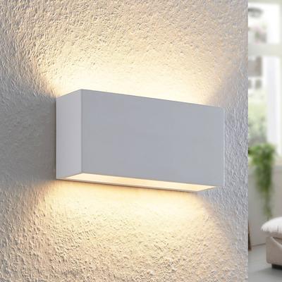 Lindby Wandleuchte Mavora, eckig, 25 cm, weiß, Gips, G9 Image