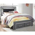 Signature Design by Ashley Lodanna Tufted Low Profile Storage Standard Bed Polyester in Gray | 53 H x 56.5 W x 81 D in | Wayfair B214B5