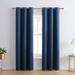HLC.ME Solid Max Blackout Thermal Grommet Curtain Panels Polyester in Blue/Navy | 63 H in | Wayfair LARNC-NVY42x63