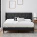 Andover Mills™ Petersen Tufted Low Profile Platform Bed Upholstered/Metal/Polyester in Gray/Black | 42.13 H x 83 W x 83 D in | Wayfair