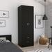 Latitude Run® Lisboa Armoire w/ Double Doors, 2 Drawers, & Hanging Rod Wood in Black | 70 H x 23.3 W x 18.8 D in | Wayfair