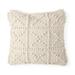 Leroy 18 x 18 Cream Raised Pattern Detail Decorative Pillow Cover