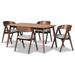 Danton Mid-Century Modern Fabric and Wood Dining Set (5pcs)