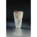 14" Brown Hand Carved Lined Glass Flower Vase