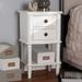 Farmhouse White Finished 2-Drawer Nightstand by Baxton Studio