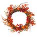 Red Orange Fall Berry Mini Pumpkin Artificial Thanksgiving Wreath 20"