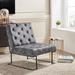 Corvus Savannah Tufted Velvet Upholstered Lounge Accent Chair