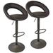 Set of 2 Antique Brown Upholstered Metro Adjustable Bar Stool, 40.75"