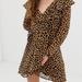 Free People Dresses | Free People Frenchie Leopard Print Wrap Dress | Color: Black/Brown | Size: L