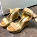 Nine West Shoes | Cute Ankle Wrap Wedges | Color: Gold/Tan | Size: 6.5