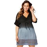 Plus Size Women's Renee Ombre Cover Up Dress by Swimsuits For All in Black Grey Ombre (Size 10/12)