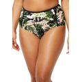 Plus Size Women's High Waist Piped Swim Brief by Swimsuits For All in Camo Leaves (Size 18)