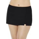 Plus Size Women's Side Slit Swim Skort by Swimsuits For All in Black (Size 8)