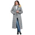 Plus Size Women's Maxi-Length Quilted Puffer Jacket by Roaman's in Gunmetal (Size 4X) Winter Coat