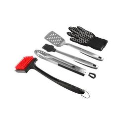 Pitmaster King Clean BBQ Essentials 5Pc Grilling Tool Set Steel in Brown/Gray | 4.3307 H x 5.5118 W x 18.8976 D in | Wayfair 850008244285