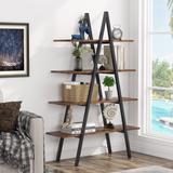 A-Frame Ladder Bookshelf 4 Tier Display Rack, Modern Bookcase Open Storage