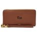 Women's Fossil Brown Pitt Panthers Leather Logan RFID Zip Around Clutch