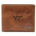 Men's Fossil Brown Virginia Tech Hokies Leather Ryan RFID Passcase Wallet