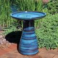 Dakota Fields Birdbath Ceramic in Blue | 20.5 H x 18 W x 18 D in | Wayfair 830DBB933A754209B79D9C72A5E47841