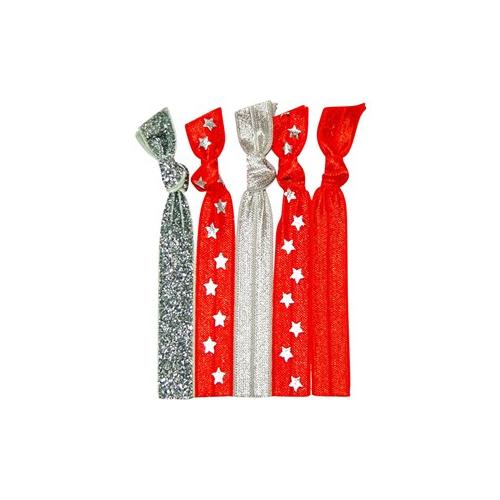 Popband Accessoires Zopfbänder Hair Tie All Star Red-Silver 1 Stk.