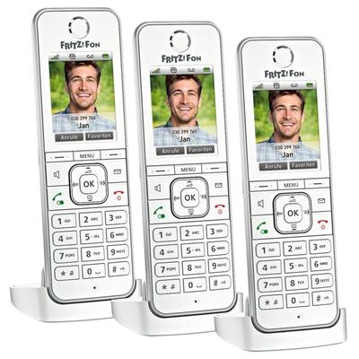 3x Schnurloses Telefon »FRITZ!Fon C6« weiß weiß, AVM