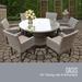 Florence 60 Inch Outdoor Patio Dining Table with 6 Chairs w/ Arms