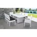 Miami Rectangular Outdoor Patio Dining Table with 6 Armless Chairs and 2 Chairs w/ Arms