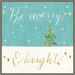 Be Merry and Bright Christmas Tree by Veronique Charron Framed Canvas Wall Art