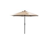 9 ft. Aluminum Market Solar Outdoor Patio Umbrella in Red