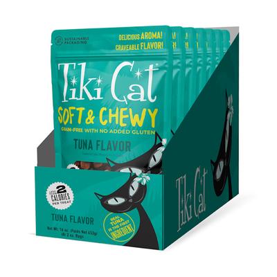 Tiki Cat Soft & Chewy Grain Free Tuna Dry Cat Treats, 2 oz., Count of 8