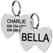 Personalized Stainless Steel Bow Tie Shape Pet ID Tag with Engravement on both sides for Dogs and Cats, Medium, Silver