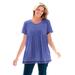 Plus Size Women's Lace-Trim Pintucked Tunic by Woman Within in Tulip Purple (Size 6X)