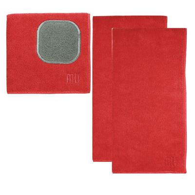 MUCloth & MUTowel 3pc Set by Mu Kitchen in Crimson Red