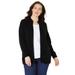 Plus Size Women's Cozy Chenille Zip Cardigan by Catherines in Black (Size 0X)