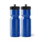 50 Strong Sports Squeeze Water Bottle 2 Pack 22 oz. BPA Free Easy Open Push/Pull Cap USA Made (Blue/Black)