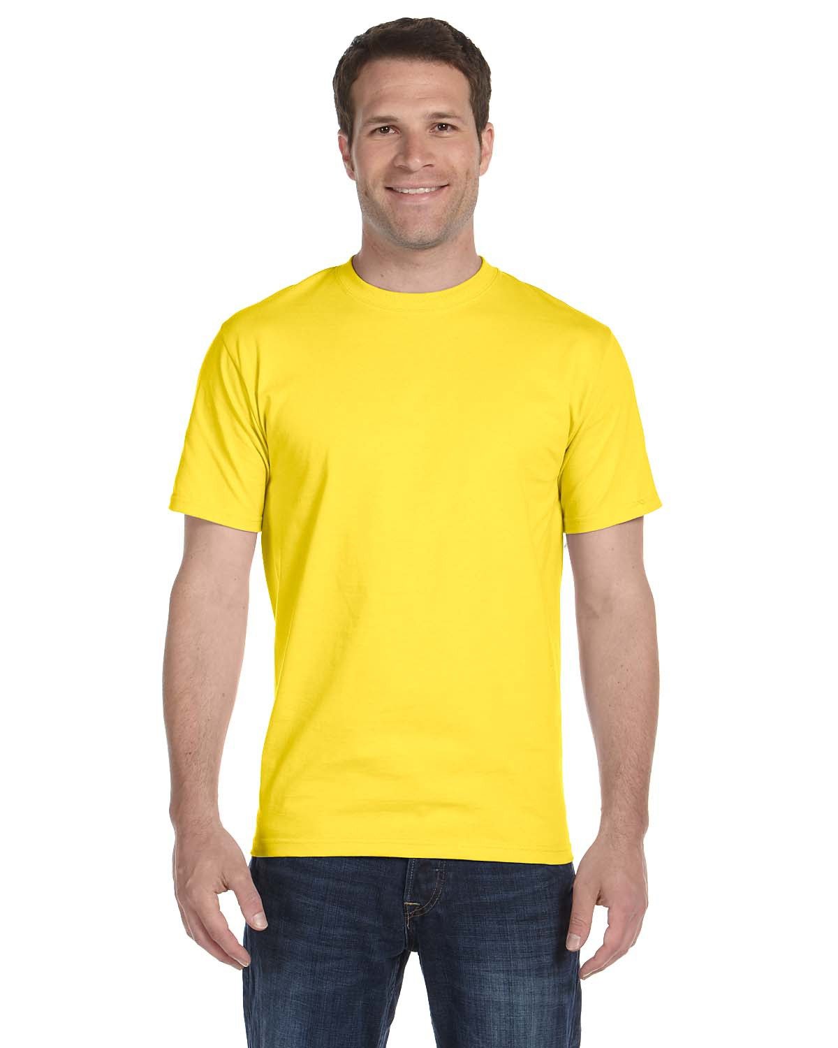 Hanes 5280 Adult Essential Short Sleeve T-Shirt in Yellow size 4XL | Cotton
