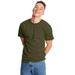 Hanes 5180 Beefy-T-Shirt - Cotton T-Shirt in Military Green Heather size Small | Ringspun