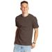 Hanes 5180 Beefy-T-Shirt - Cotton T-Shirt in Heather Brown size Large