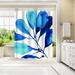 East Urban Home 71" x 74" Shower Curtain, Sapphire Stems Ii by PI Creative Art Polyester in Blue/Pink | 71 H x 74 W in | Wayfair