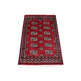 Shahbanu Rugs Rich Red Denser Weave 250 KPSI Hand Knotted Pure Afghan Wool Hand Knotted Oriental Rug (2'8" x 3'9") - 2'8" x 3'9"