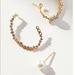 Anthropologie Jewelry | Anthropologie Pearl Embellished Sparkl Cuff Earrng | Color: Gold/White | Size: Os