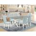 August Grove® Jenne 6 - Person Solid Wood Dining Set Wood/Upholstered in Gray/Brown | 30" H x 60" L x 36" W | Wayfair